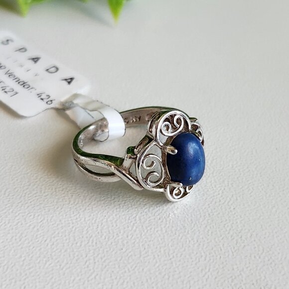 925 Sterling Silver Lapis Lazuli Antique Ring - Picture 2 of 4